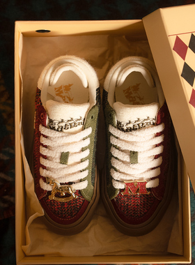 MATNUT CHRISTMAS  圣诞氛围穿搭 鸳鸯拼色厚底增高板鞋 圣诞礼物