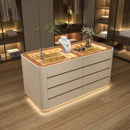 简约高级感衣帽间中岛柜落地首饰展示柜收纳柜可移动中岛台珠宝柜