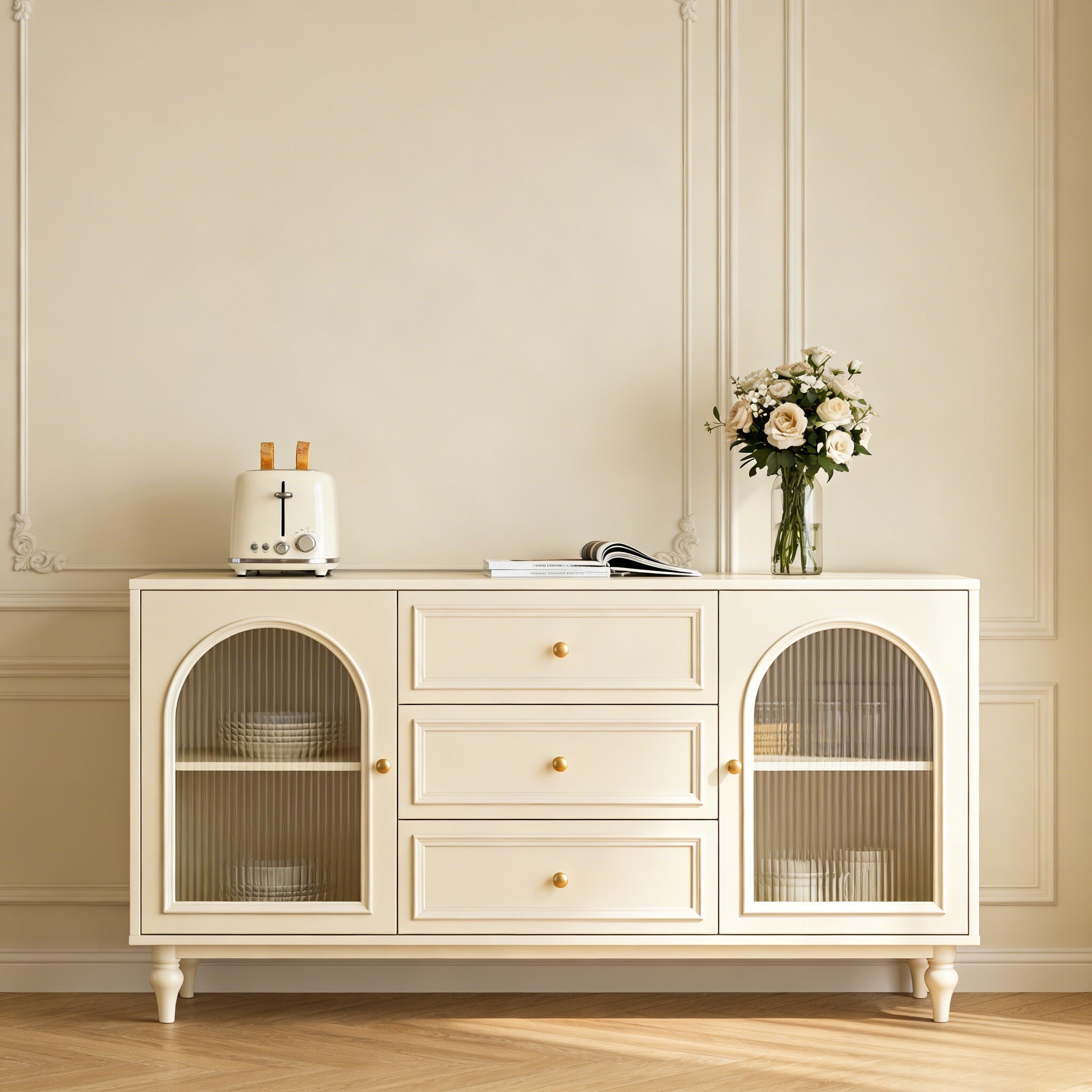 法式茶水柜餐边柜靠墙一体小柜子储物柜斗柜客厅收纳置物柜立柜