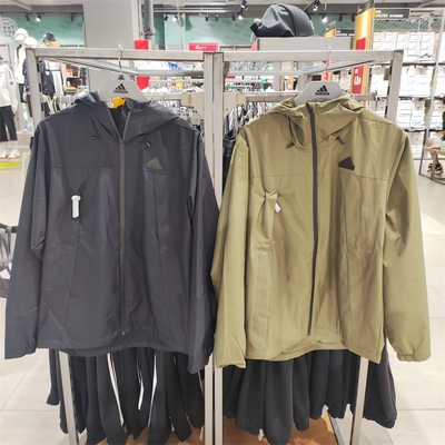 Adidas阿迪达斯男子新款简约百搭户外运动休闲连帽夹克外套JF0962