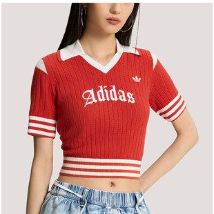 Adidas/阿迪达斯三叶草运动短袖翻领POLO衫夏女时尚修身KT3048