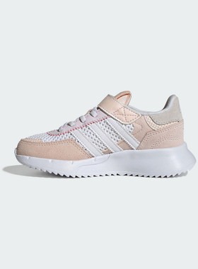 Adidas阿迪达斯女小童休闲舒适耐磨鞋三叶草魔术贴运动鞋 JS2478