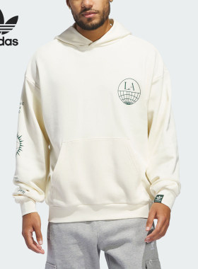 Adidas阿迪达斯三叶草男女简约宽松透气舒适休闲连帽卫衣JJ4038