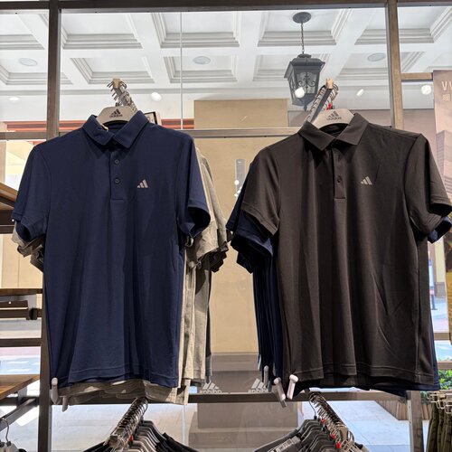 Adidas阿迪达斯男子高尔夫透气翻领短袖商务运动休闲POLO衫JY5480