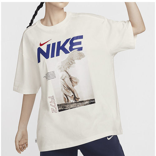 Nike/耐克短袖女夏新款运动休闲图案印花宽松透气T恤HF6292-133