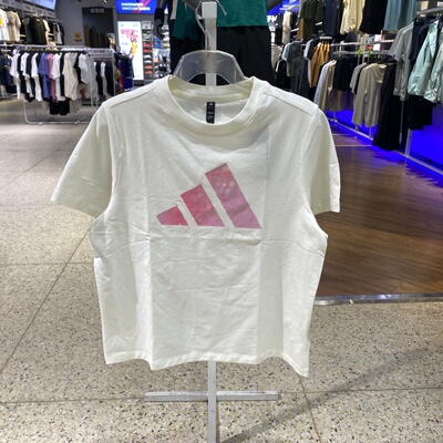 adidas阿迪达斯女短袖26新款透气印花宽松运动休闲圆领T恤KS2867