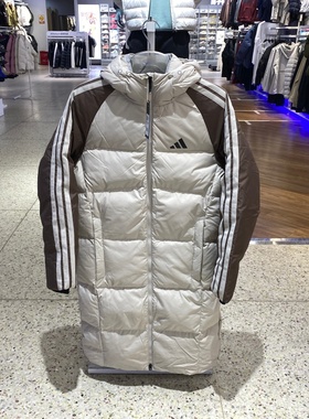 Adidas阿迪达斯男保暖外套2025冬新款休闲运动长款羽绒服KQ5495