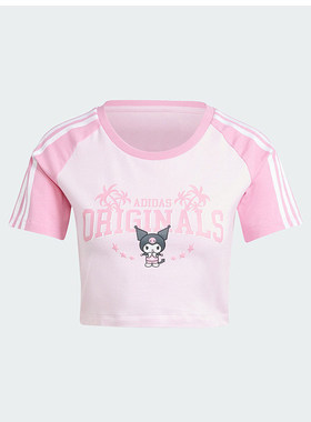 Adidas/阿迪达斯女子三叶草印花运动休闲修身舒适短袖T恤 JH0570