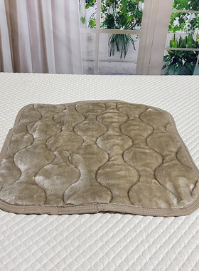 外贸日式冬季加厚防滑法兰绒椅子垫纯色餐椅垫学生椅毛绒灰色坐垫