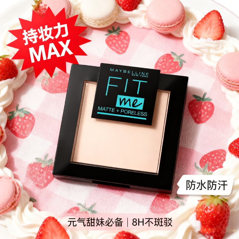 欧版 美宝莲FITME柔雾粉饼9g持妆遮瑕修饰肤色补妆控油隐形毛孔
