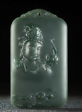 玉阅珠宝情侣和田玉莲花观音菩萨