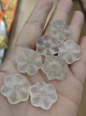 玉阅珠宝天然白玛瑙小花吊坠