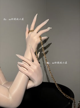 ou的辣妹小屋【幻】极光丝滑油亮手丝五指分指手套性感男女丝袜