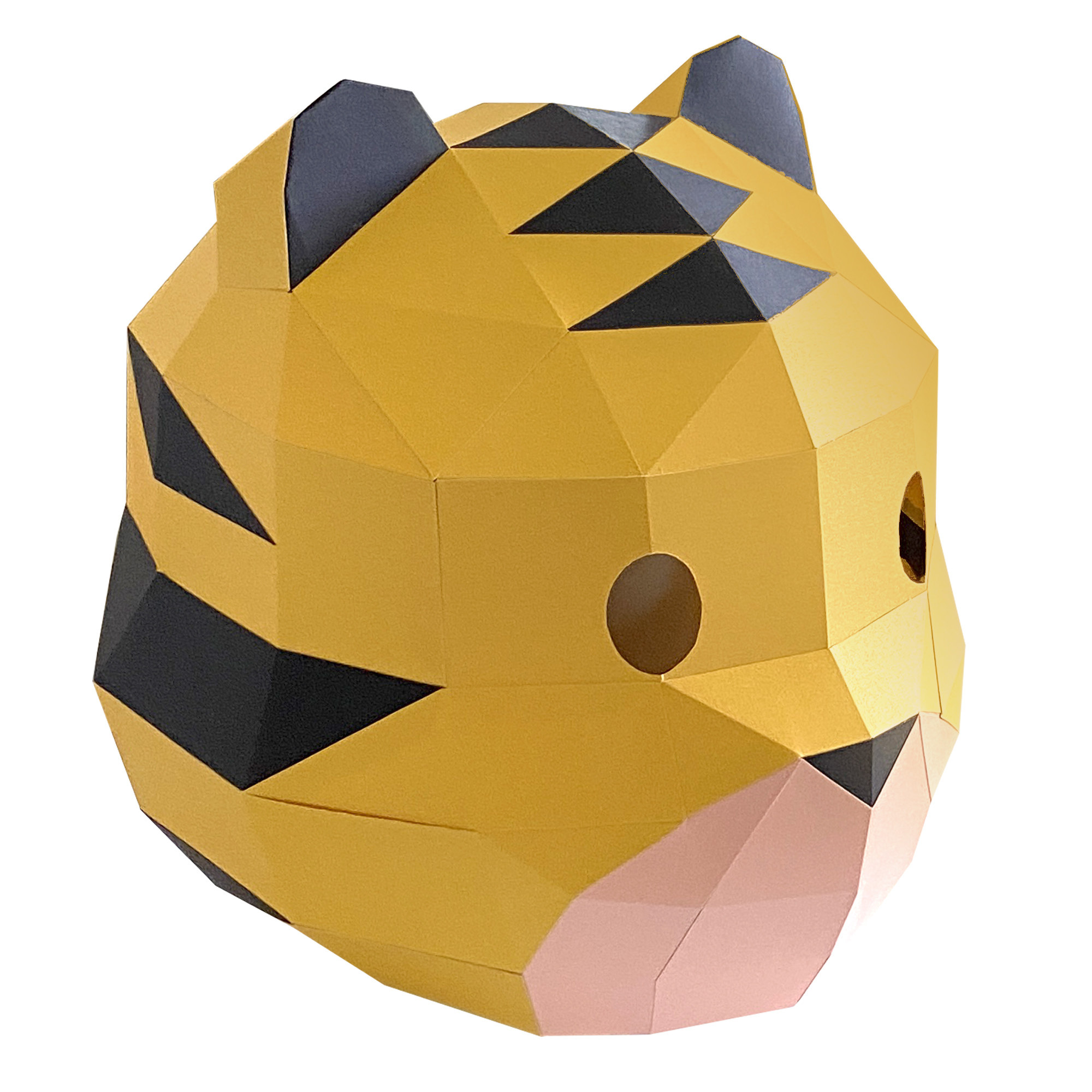 可爱卡通老虎纸模头饰成人手工diy儿童面具年会演出表演搞怪道具