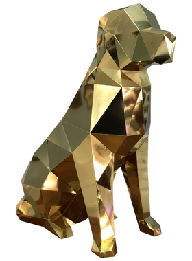 金毛犬狗狗纸模diy家居客厅摆件