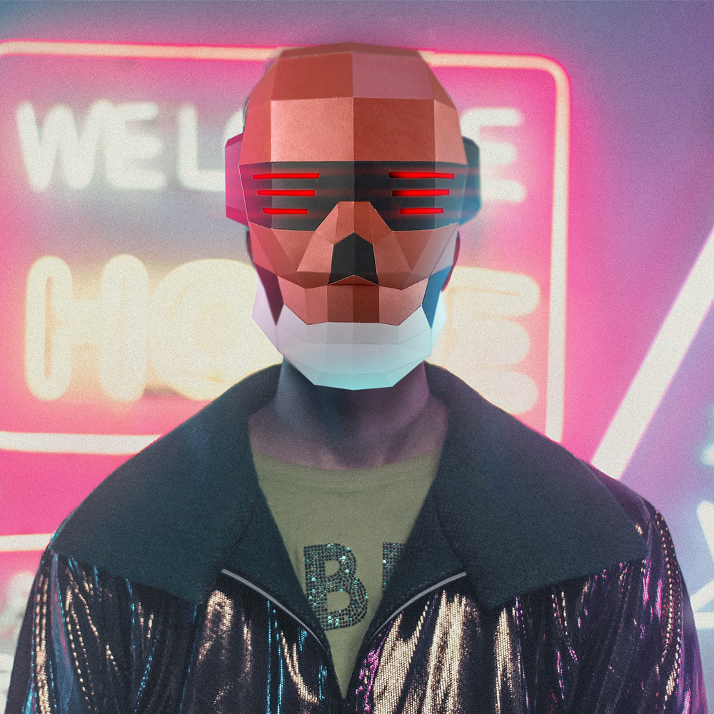 万圣节恐怖骷髅头纸模头套成人创意手工diy面具派对演出道具cos