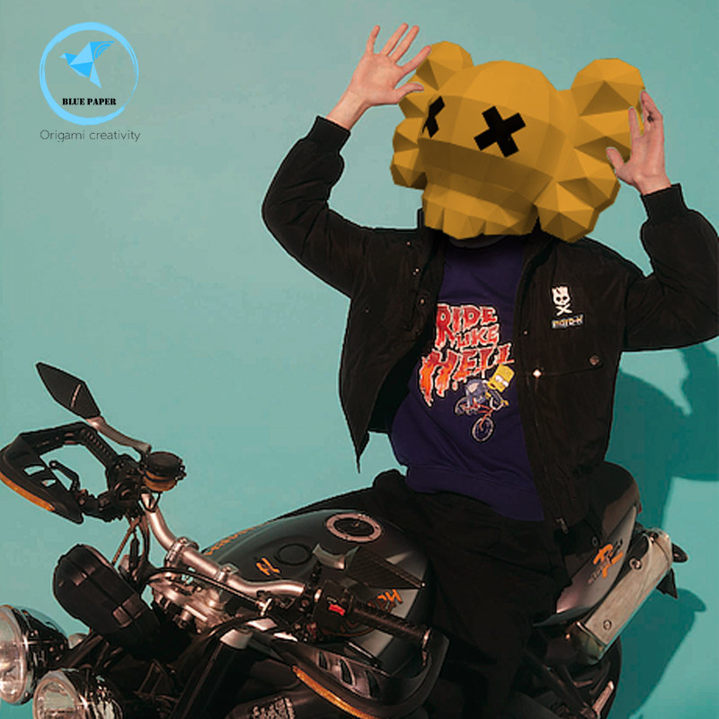 芝麻街小骷髅面具全脸摆件手办派对创意拍摄道具手工diy折纸头套