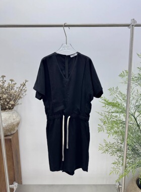 欧洲站女装PH23正品新款2026夏季V领抽绳收腰天丝棉连体裤6169