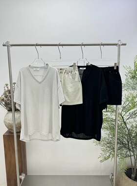 欧洲站女装PH23正品2026夏季V领短袖T恤抽绳半裙套装5231