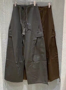 欧洲站2025秋季新款PH23松紧腰系带工装裤女宽松休闲裤长裤3703