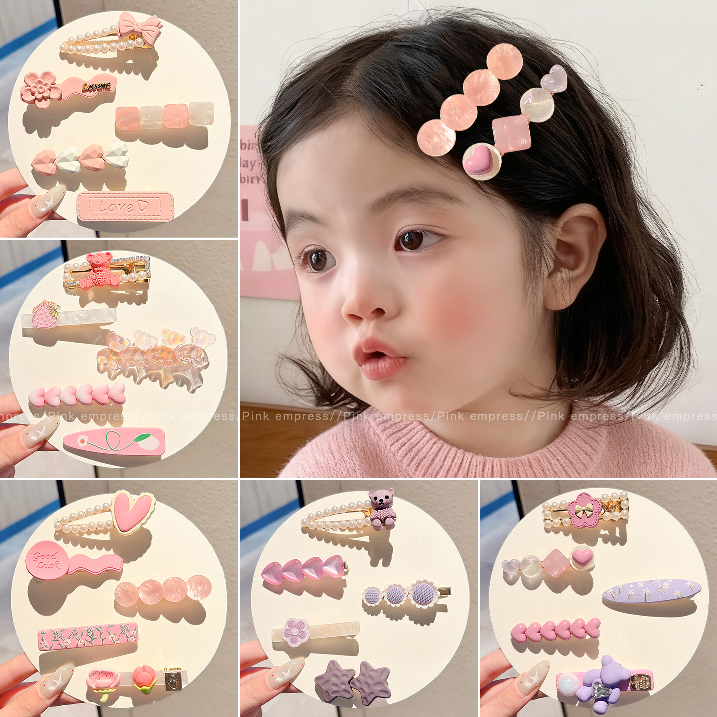 儿童多巴胺发夹女童不伤发刘海侧边夹宝宝前额碎发bb夹子发卡发饰