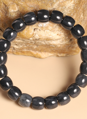 和田玉籽料聚墨青花手链