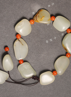 新疆和田玉籽料原籽手串附证书