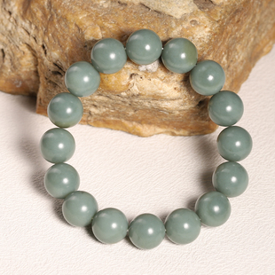 新疆且末蓝和田玉圆珠14mm手串天然蓝调玉石男女款手链玉佩将将