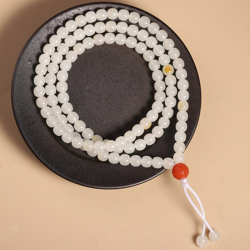 和田玉洒金皮籽料108手串