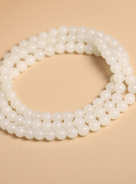 和田玉籽料1086mm圆珠手串