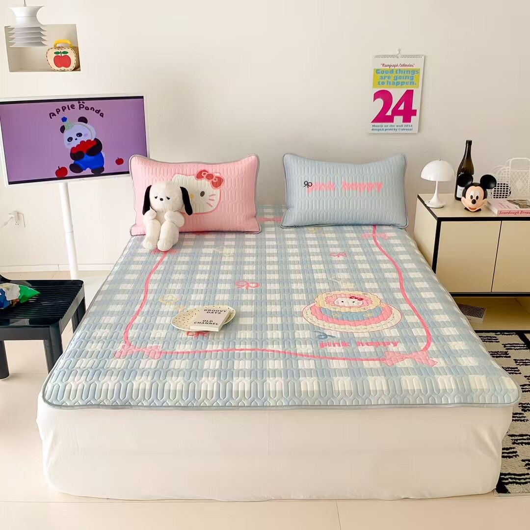 【宿舍床上好物】可爱猫咪乳胶凉席a类母婴级夏季软席子可机洗