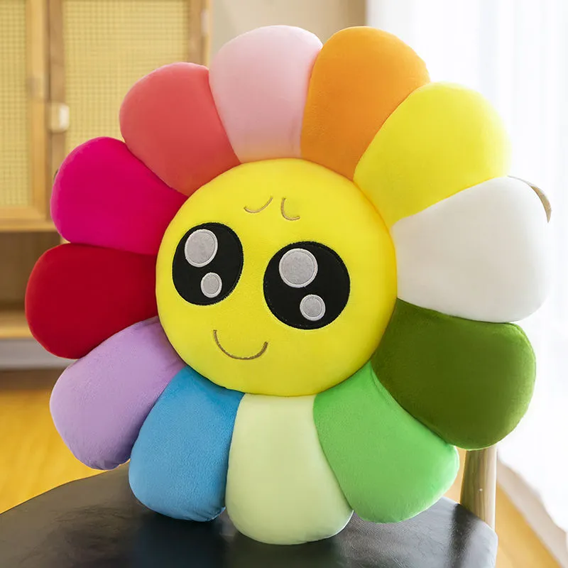 太阳花卡通办公室靠垫抱枕可爱学生教室椅子坐垫久坐客厅沙发靠枕