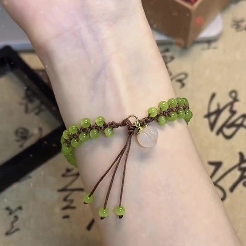 青提手绳diy编织手链材料包情侣自制手工礼物小饰品送女朋友闺蜜