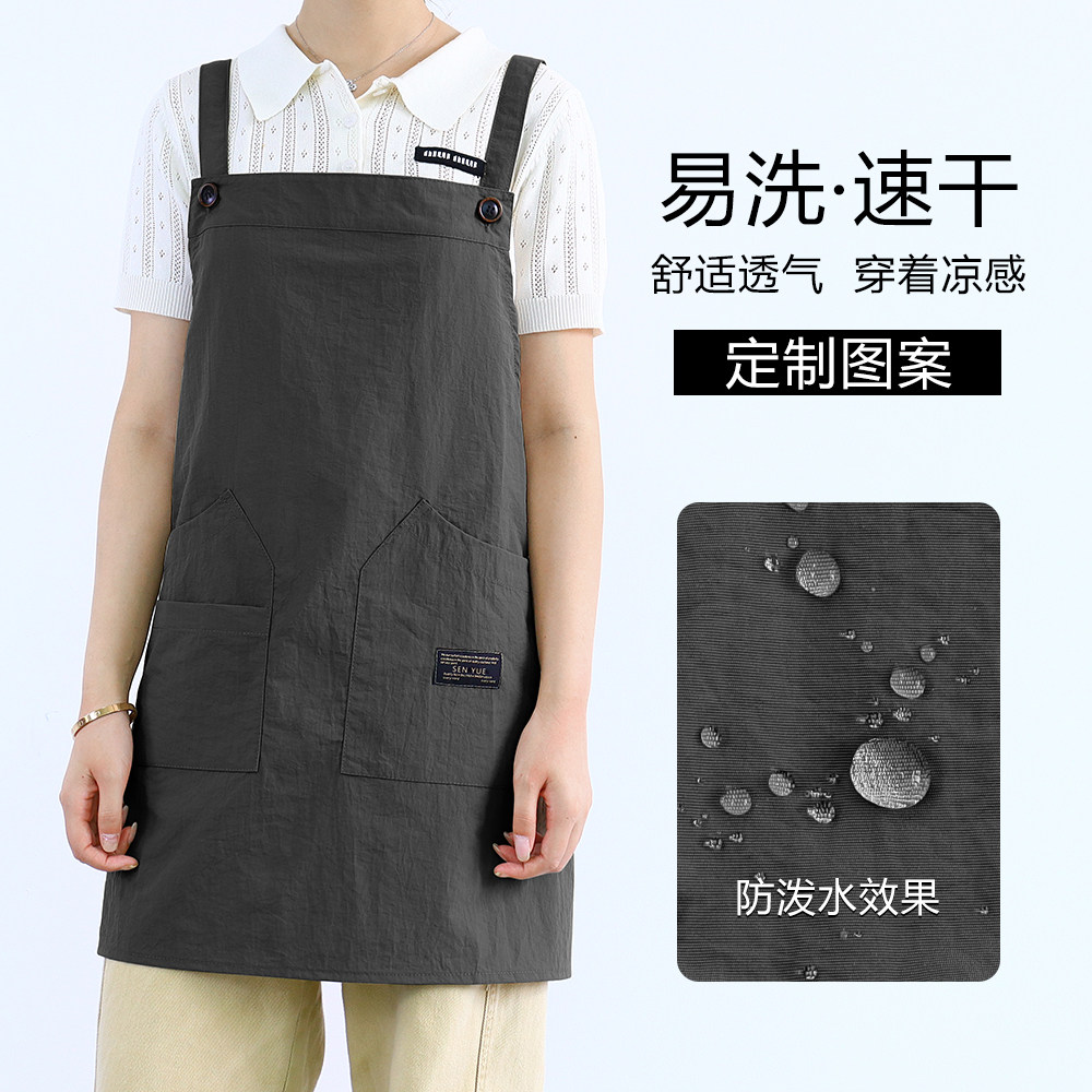 高端餐饮服务员上班专用围裙定制图片