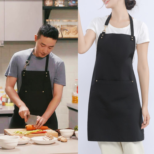 围裙家用厨房防水明星同款女时尚餐饮商用logo订制帆布男士工作服 - 封面