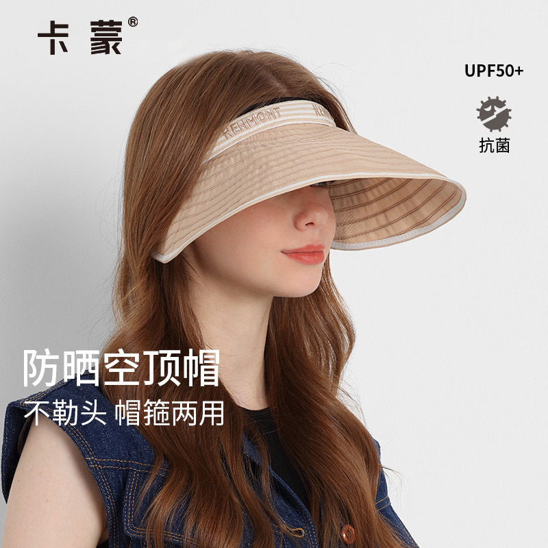 卡蒙高尔夫防晒帽户外防紫外线贝壳空顶帽大檐发箍女夏休闲遮阳帽