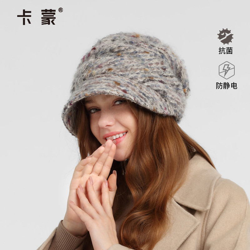 卡蒙贝雷帽出游女秋冬抗静电内里