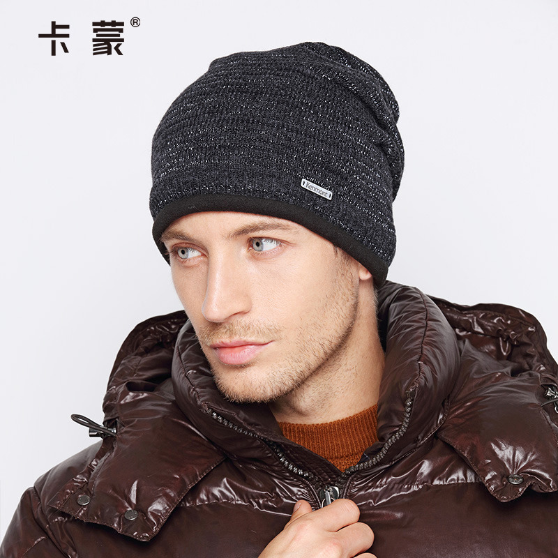 黑色欧美加厚运动保暖羊毛套头帽