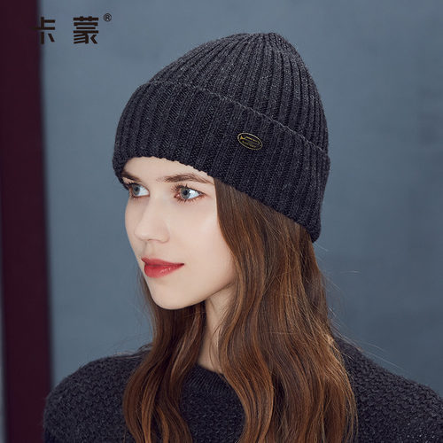卡蒙套头冬季纯色百搭可爱帽子