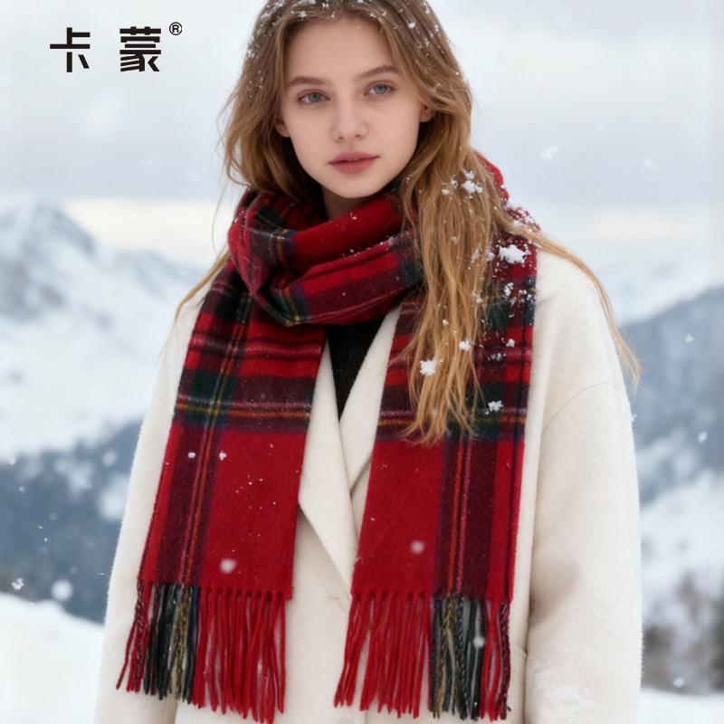 卡蒙羊毛围巾两用时尚洋气