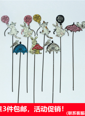 铁艺日系花插花盆小插牌装饰杂货