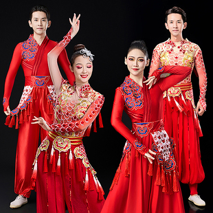 打鼓演出服女2026新款现代民族风舞龙舞狮灯笼舞锣鼓腰鼓舞表演服