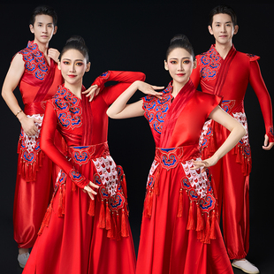 新款成人男女喜庆打鼓舞蹈服威风锣鼓队中国风开场舞现代舞表演服