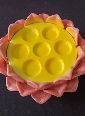 七星莲花灯座佛前供灯莲花灯座酥油灯烛台长明灯用品金沙灯座