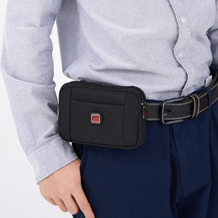 瑞士军刀男士横款超薄手机腰包斜挎帆布耐磨老人手机包零钱证件包