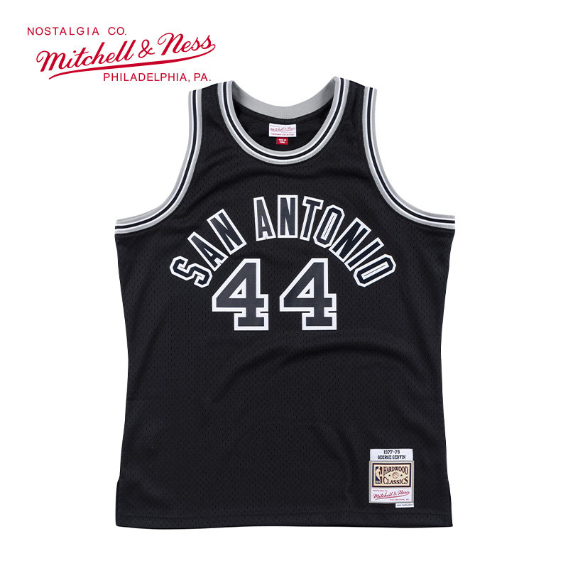 mitchell&ness格文77-78年马刺sw复古球衣篮球服运动休闲背心nba
