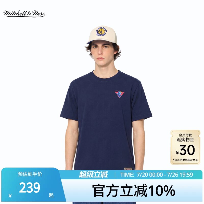 Mitchell&Ness短袖T恤26秋冬新品勇士/湖人/公牛运动上衣男女MN