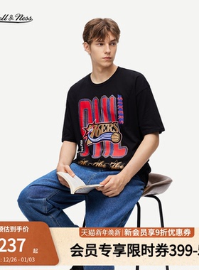 mitchell&ness短袖T恤公牛独行侠勇士湖人76人美式百搭上衣男MN