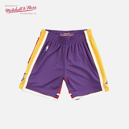 Mitchell&Ness曼巴科比08-09年湖人队AU复古MN篮球裤运动短裤NBA