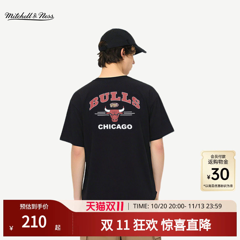 Mitchell&Ness运动T恤公牛独行侠勇士百搭网球运动健身上衣情侣MN